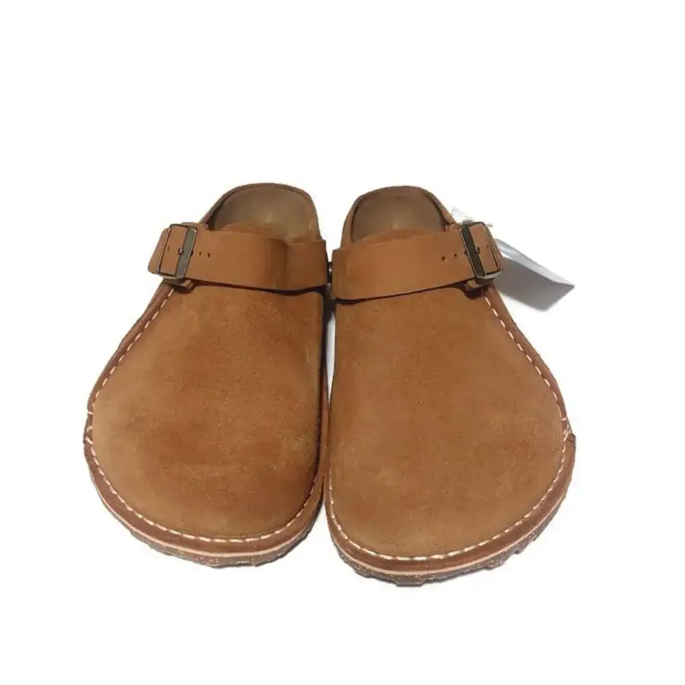 Birkenstock Lutry Premium Suede Sandals Mens 9 EU 42 Mink Brown Mules NWT Clogs
